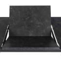 Mesa de comedor extensible en acero y MDF efecto mármol negro - 6 a 8 personas