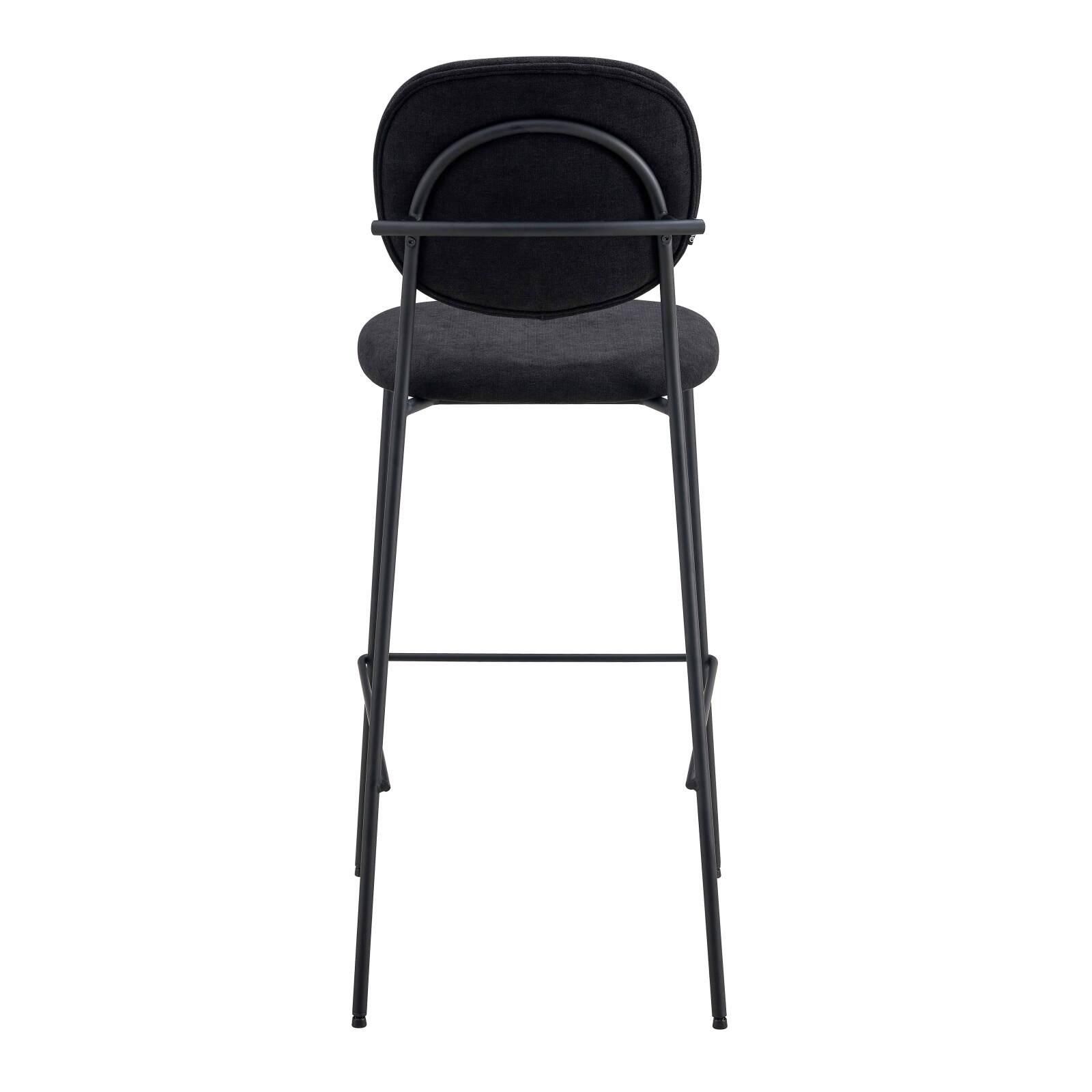 Lote de 2 sillas altas de acero y tela