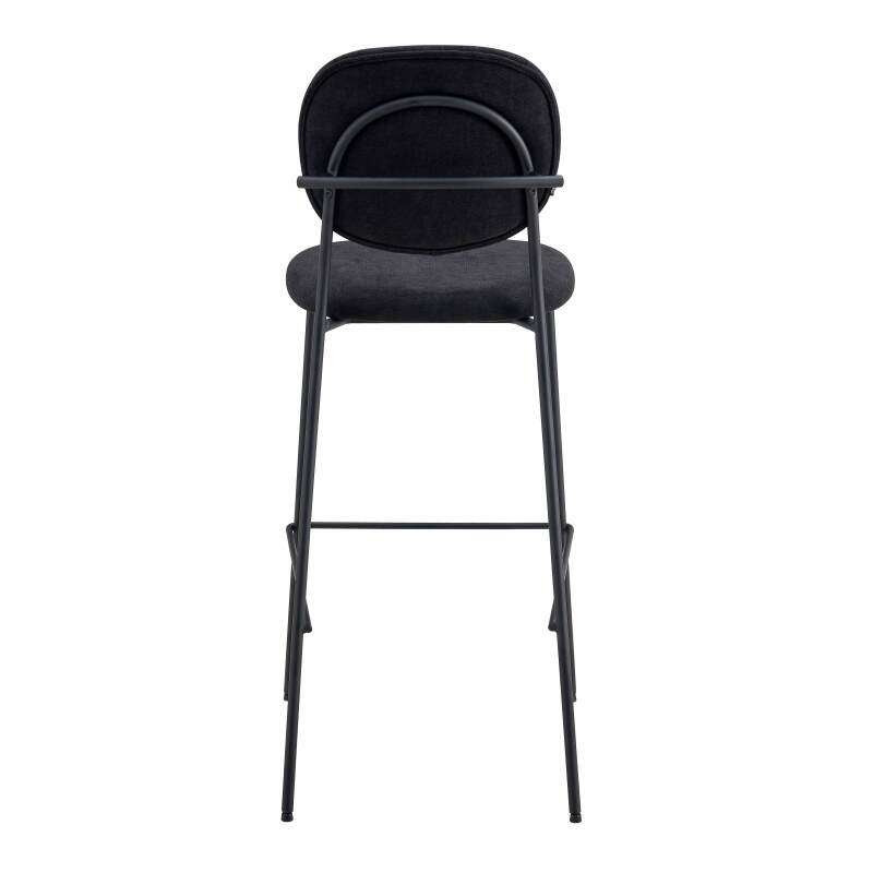 Lote de 2 sillas altas de acero y tela (3/6)