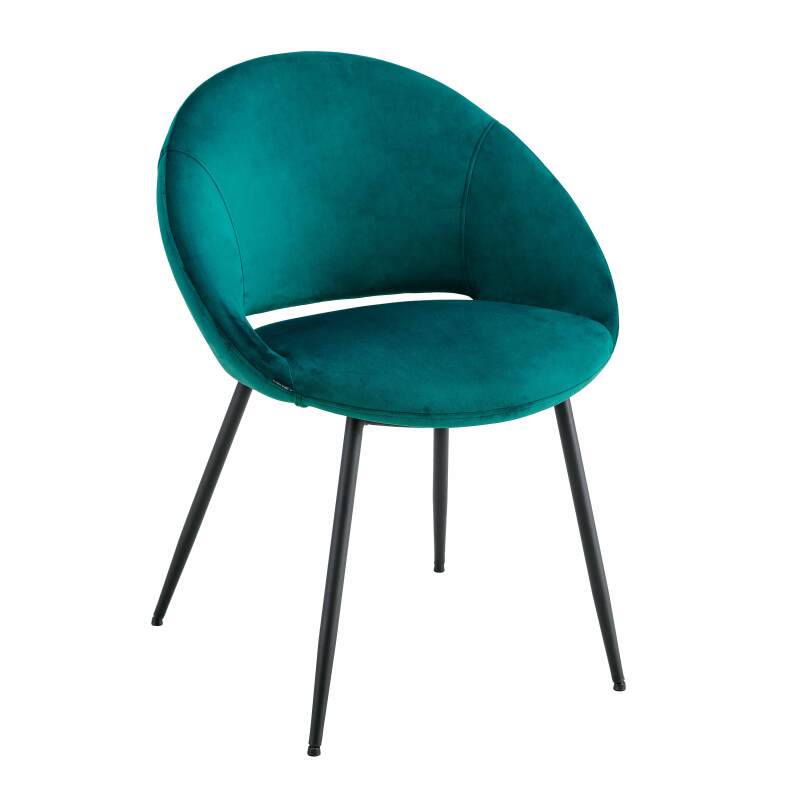 Lote de 2 sillas de acero y terciopelo