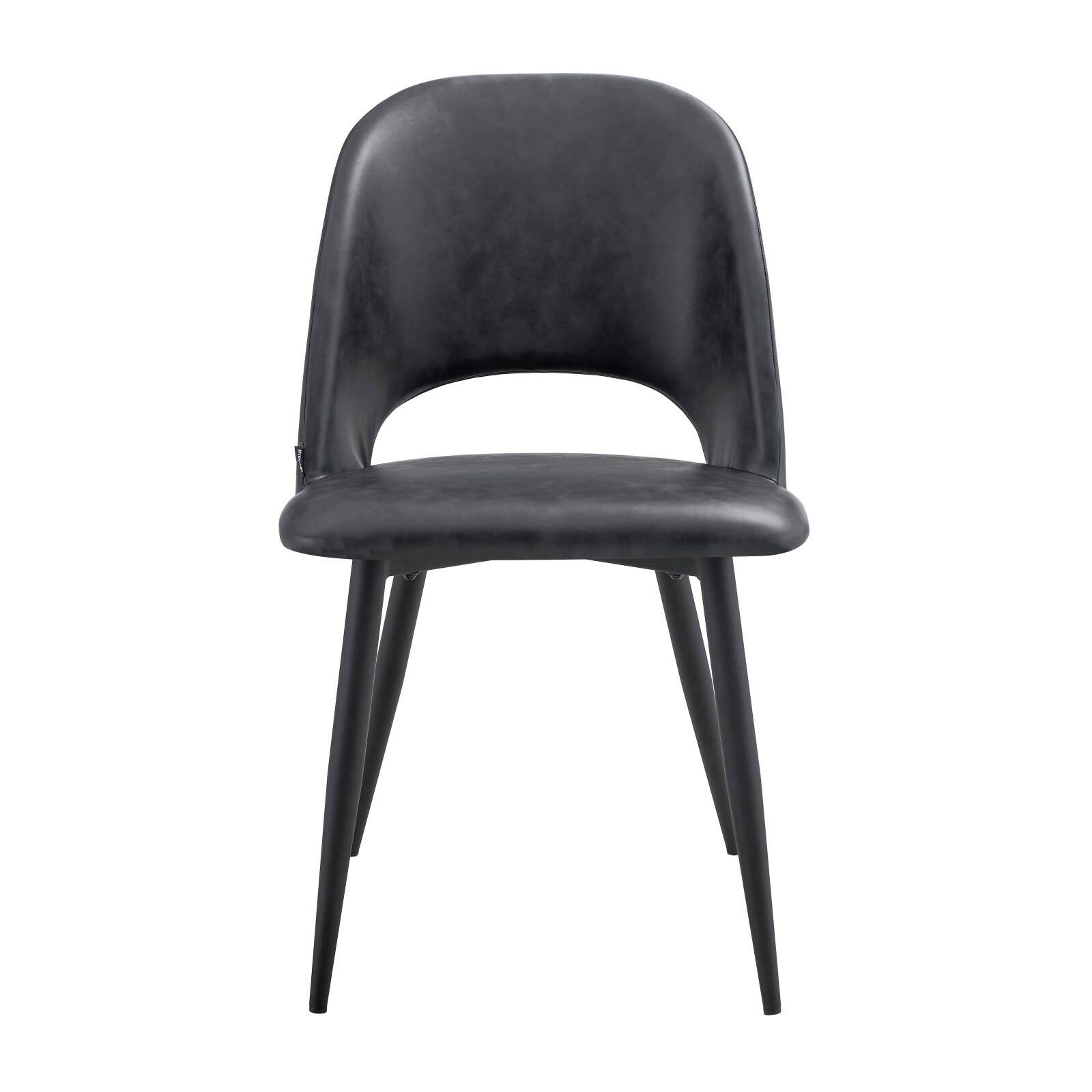 Lote de 2 sillas de acero y piel sintética Lote de 2 sillas de acero y piel sintética