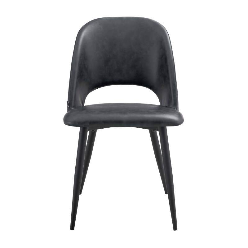 Lote de 2 sillas de acero y piel sintética