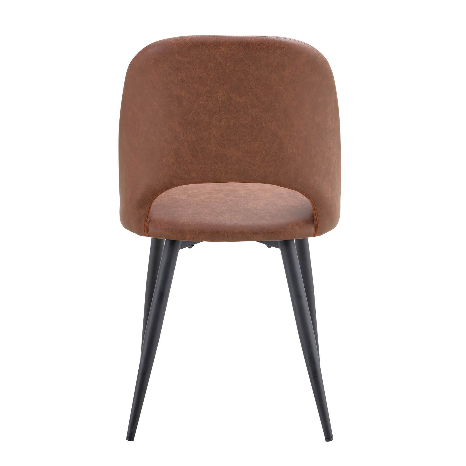 Lote de 2 sillas de acero y piel sintética