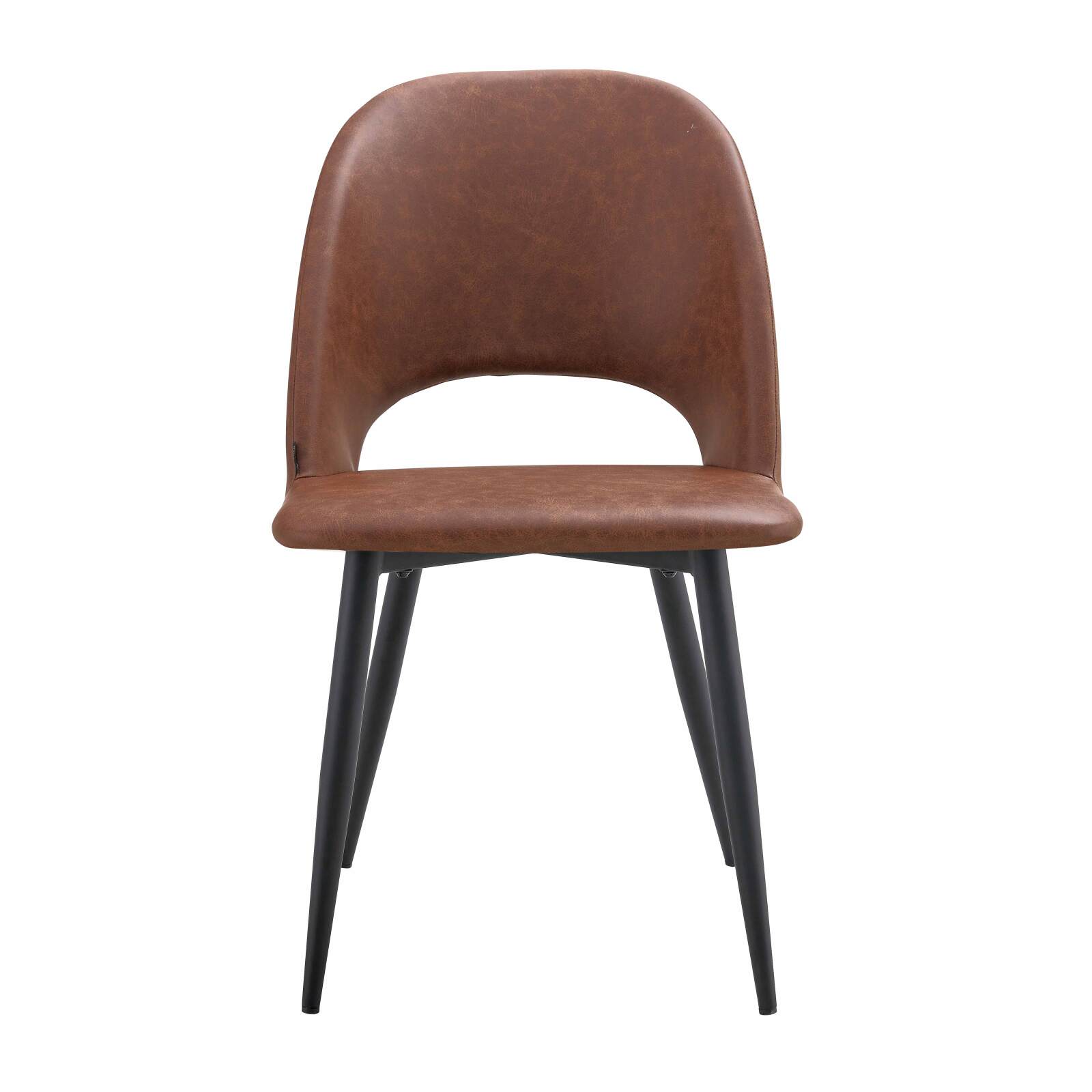 Lote de 2 sillas de acero y piel sintética