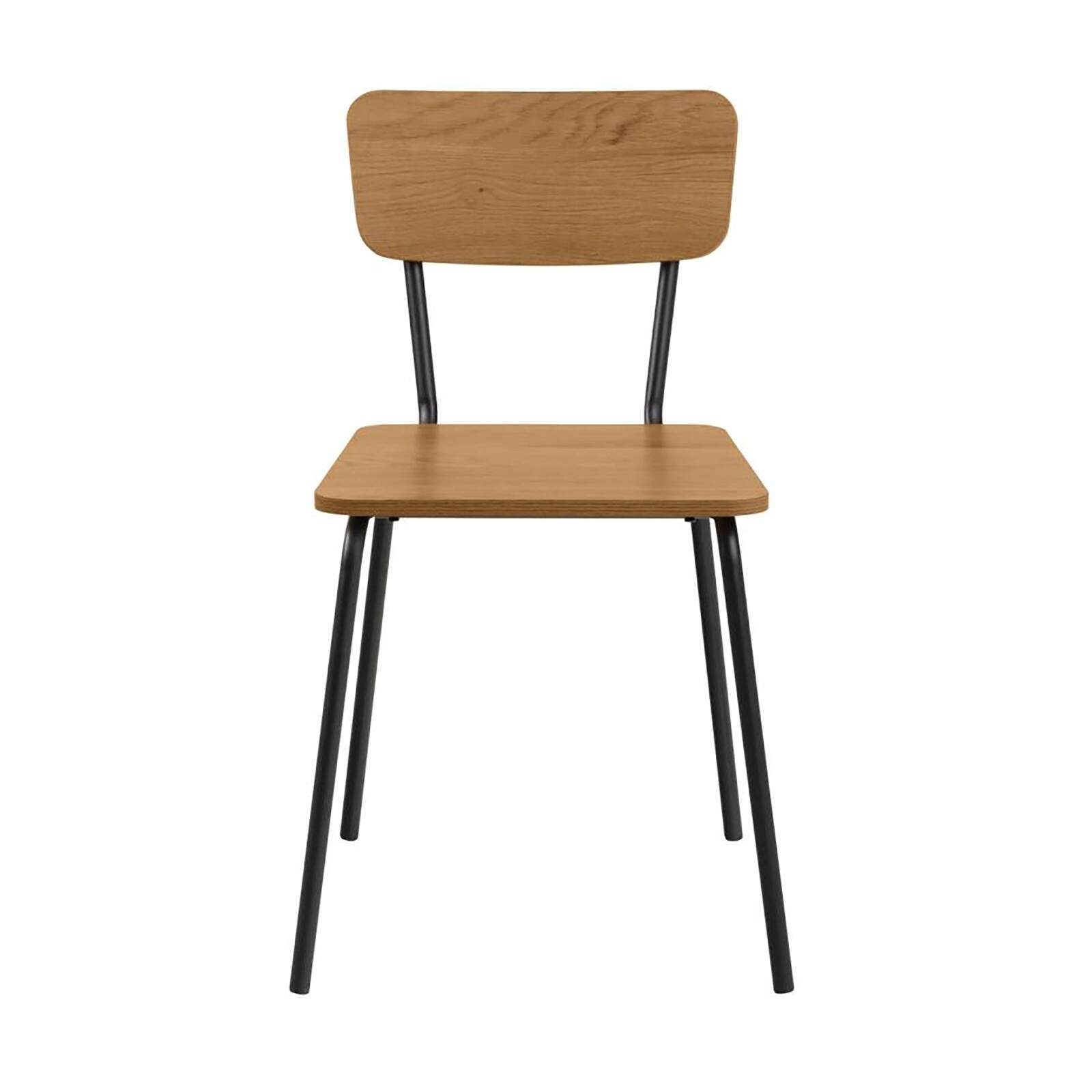 Conjunto de 4 sillas en acero y MDF efecto roble