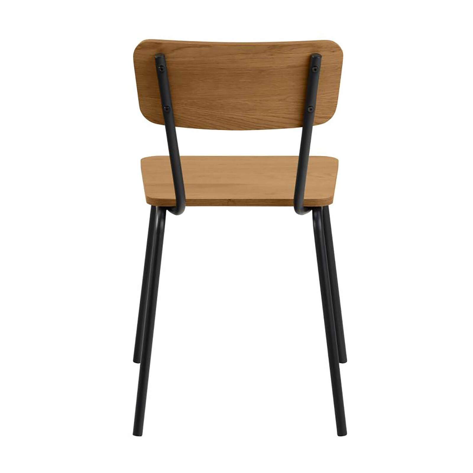 Conjunto de 4 sillas en acero y MDF efecto roble