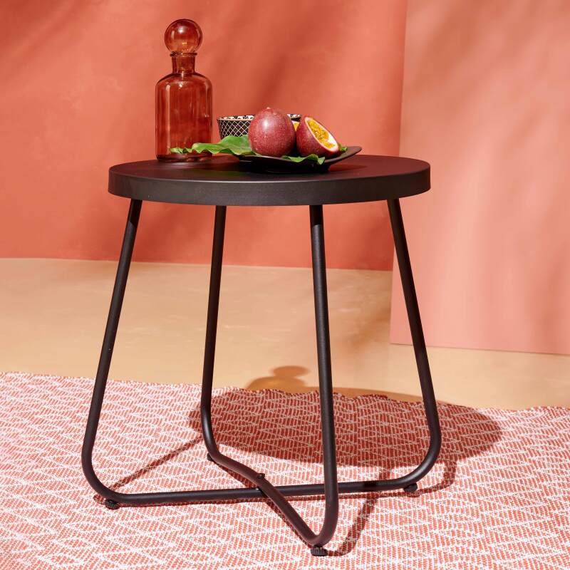 Salón de jardín de ratán de imitación con 1 sofá + 2 sillones y 1 mesa de centro