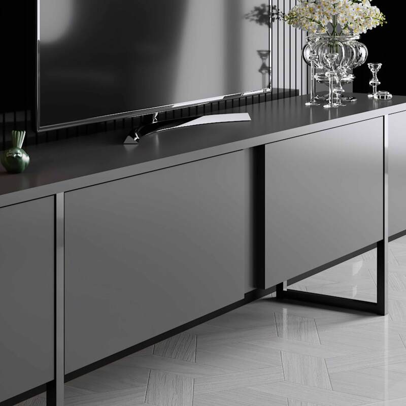 Mueble TV de melamina y acero 180 cm (3/4)