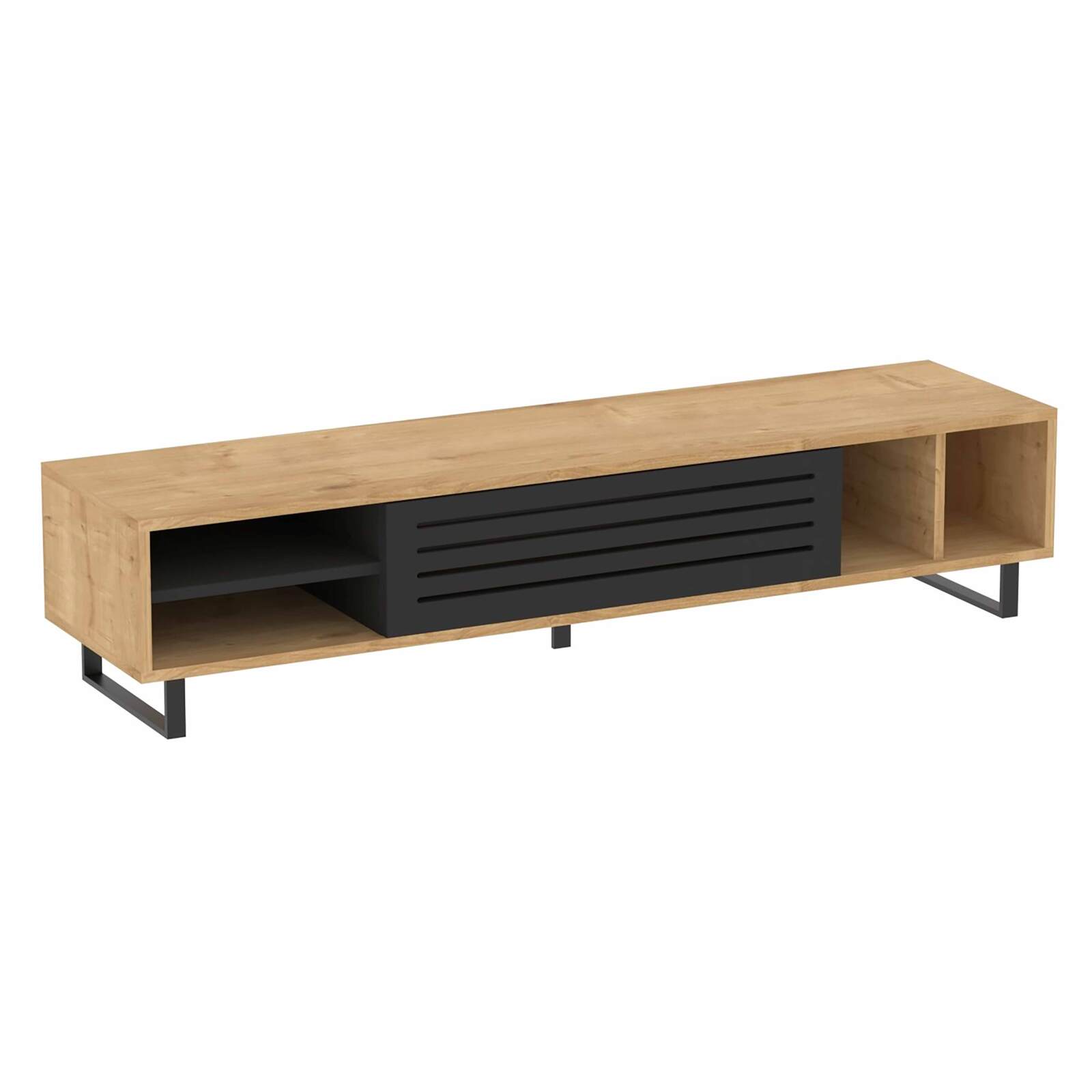 Mueble TV de melamina imitación madera 160 cm