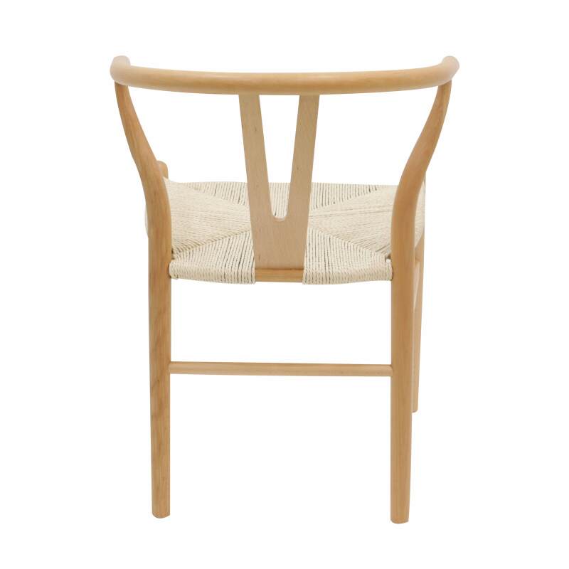 Lote de 2 sillas de madera maciza FSC® con asiento de cuerda natural (4/6)