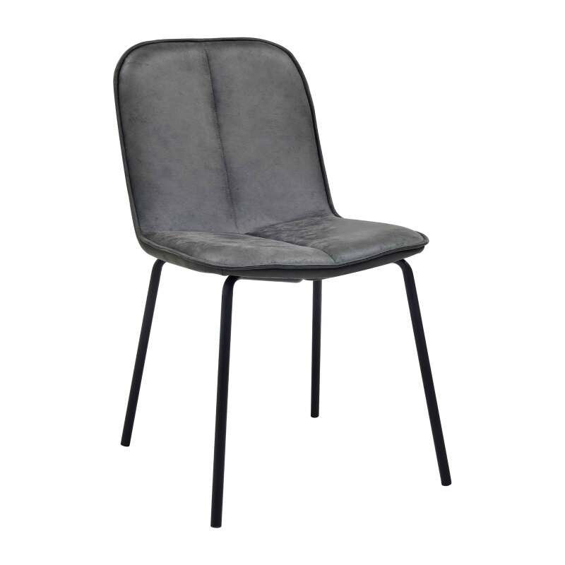 Lote de 2 sillas de metal y textil revestido (2/6)