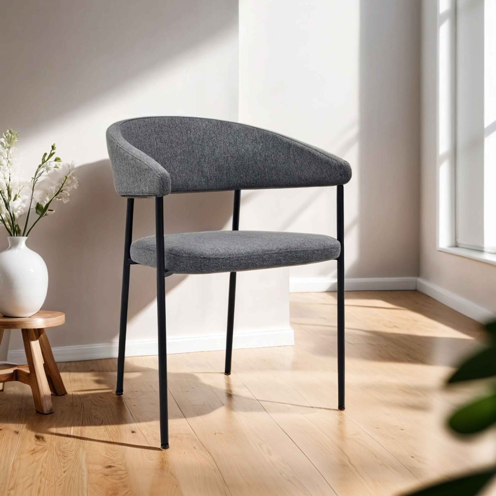 Lot de 2 chaises en tissu avec accoudoirs Lot de 2 chaises en tissu avec accoudoirs