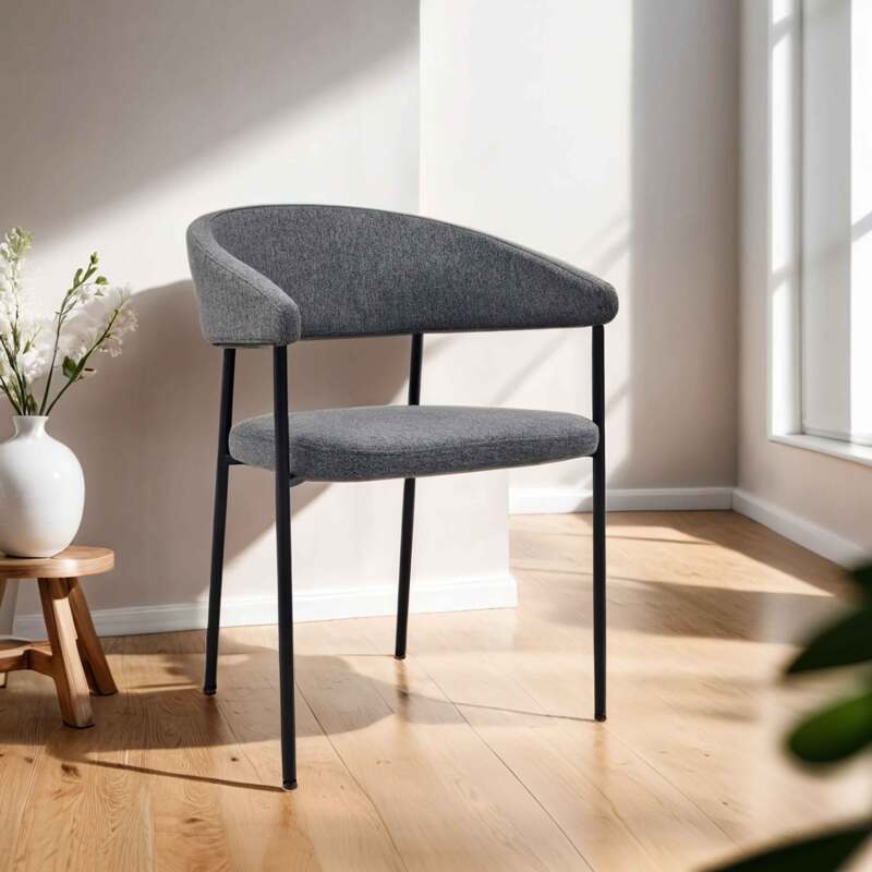 Lot de 2 chaises en tissu avec accoudoirs