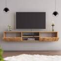 Mueble TV suspendido en melamina efecto madera