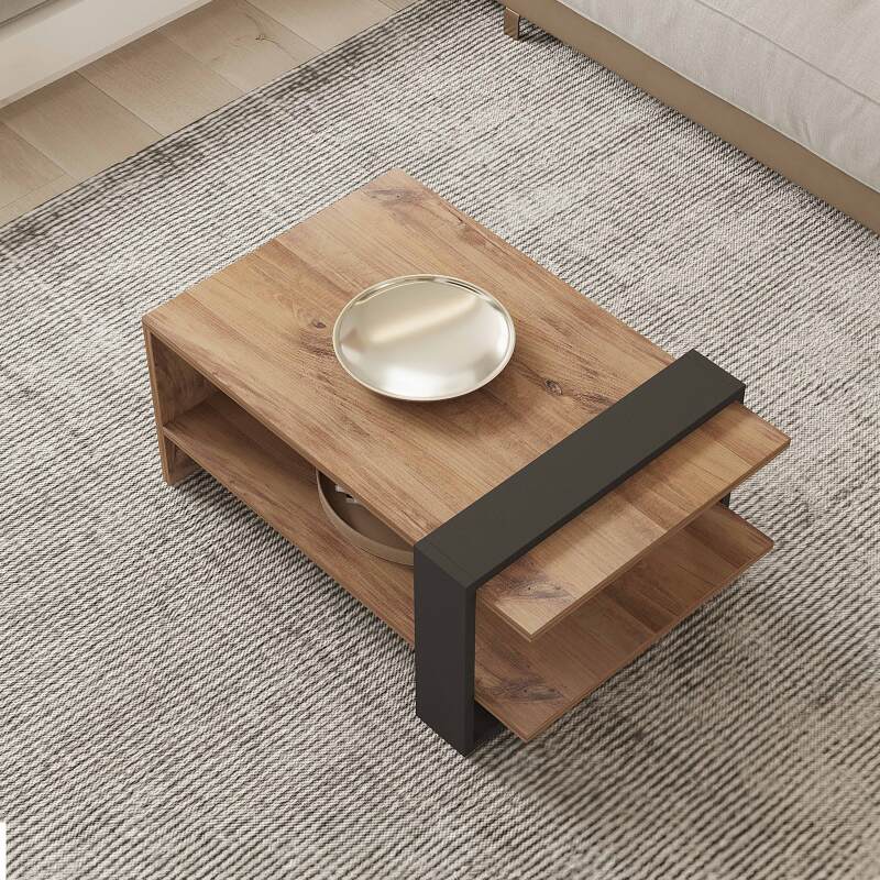 Mesa de centro en melamina efecto madera