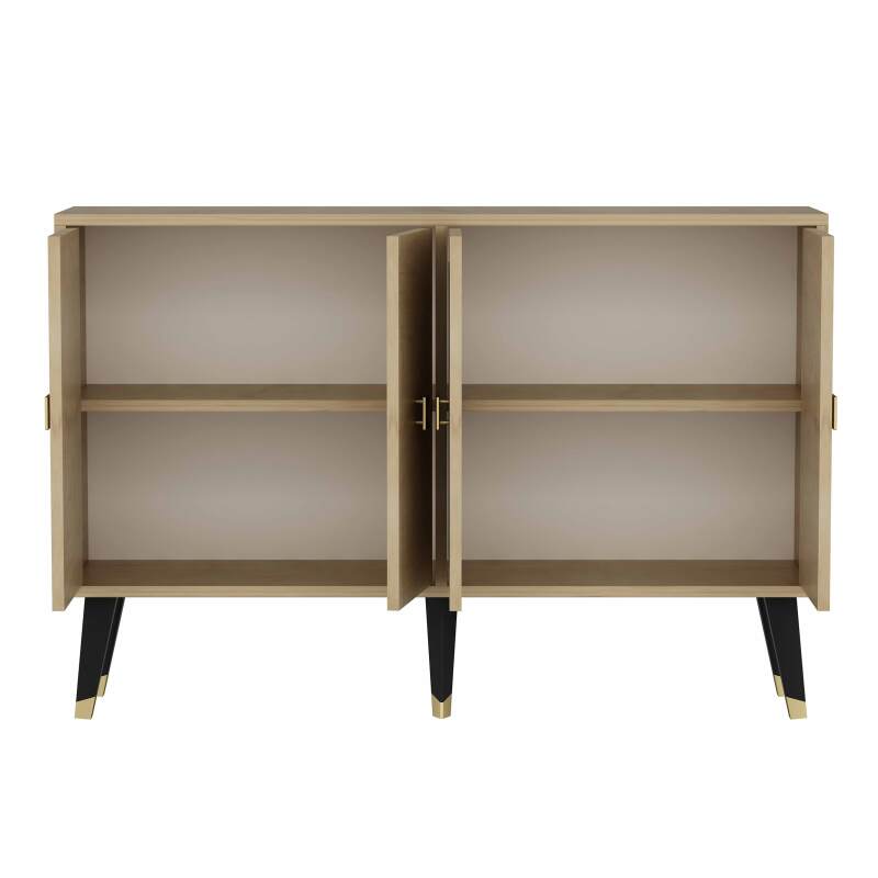 Aparador de 2 puertas en melamina imitación madera FSC® (3/5)