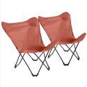 Juego de 2 sillas mariposa plegables