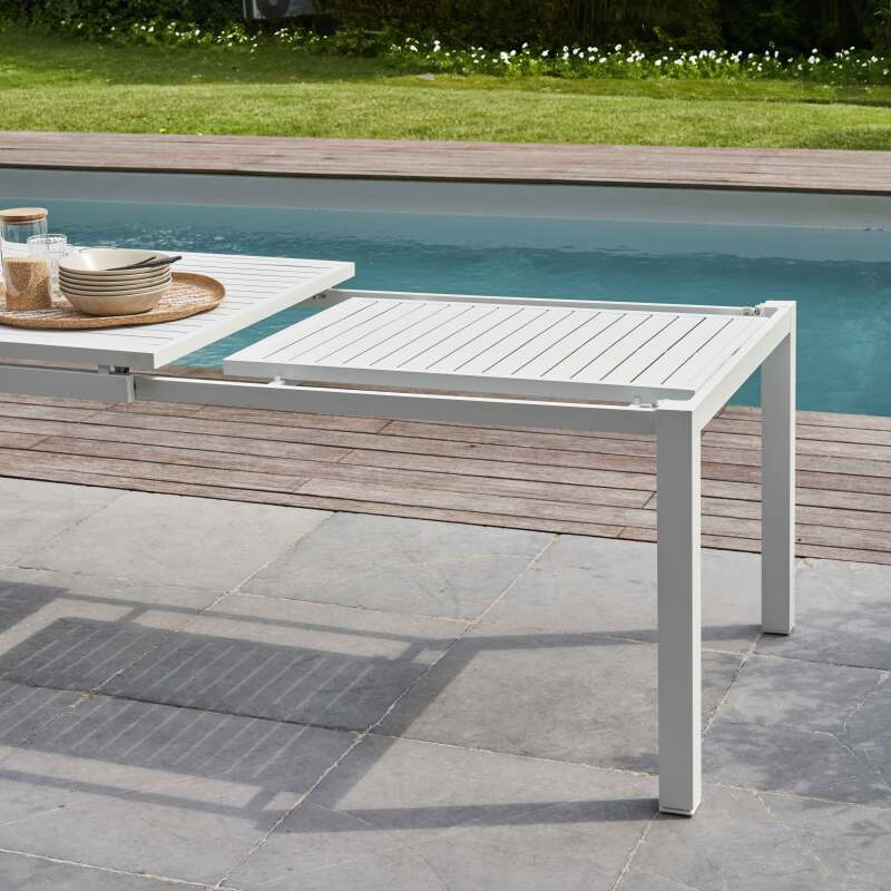 Mesa de jardín extensible rectangular (180/240 x 90 x 76 cm) en aluminio (3/7)