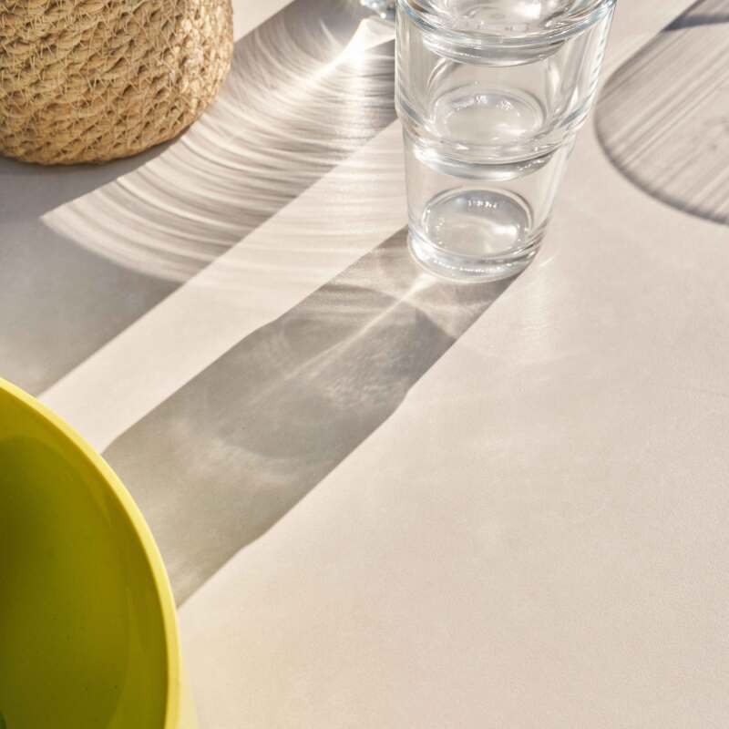 Mesa de jardín rectangular (180 x 90 cm) de aluminio + piedra sinterizada