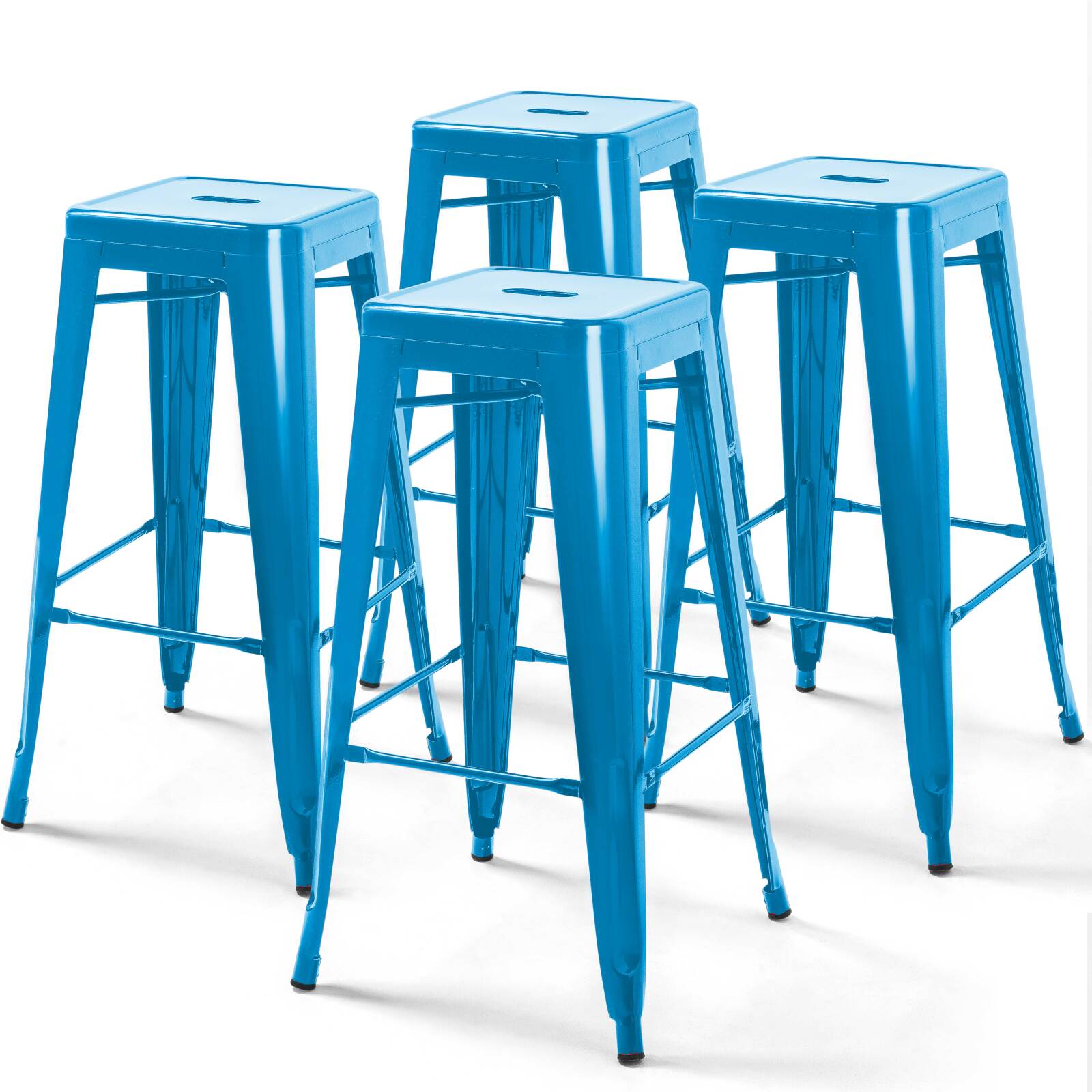 Conjunto de 4 taburetes de bar brillantes