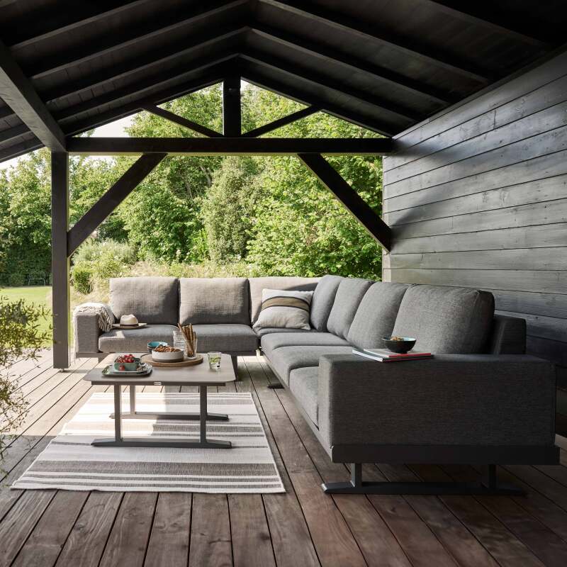 Conjunto de muebles de jardín esquineros de aluminio de 5 plazas (5/9)