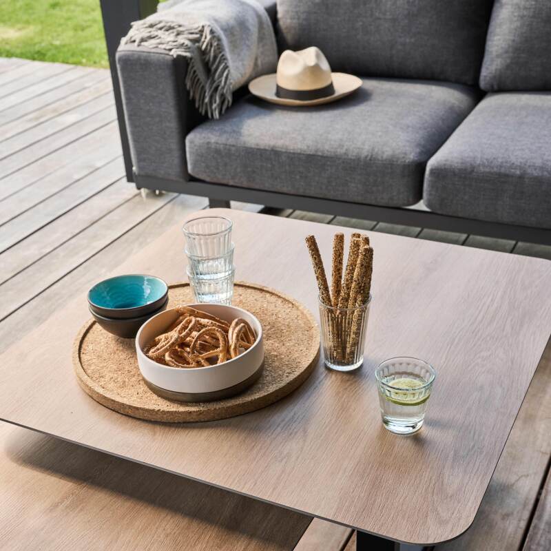 Conjunto de muebles de jardín esquineros de aluminio de 5 plazas