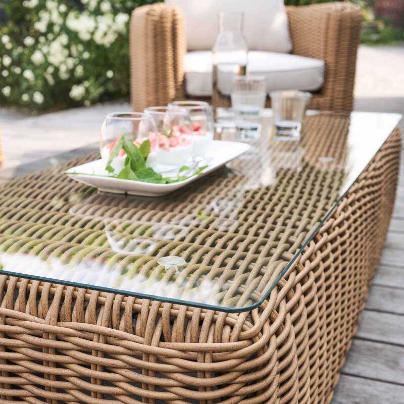 Salón de jardín de 4 plazas en resina trenzada