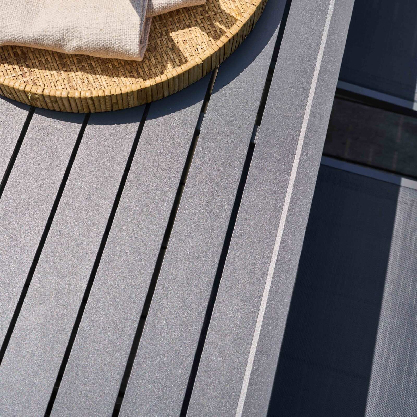 Mesa de jardín extensible rectangular (180/240 x 90 x 76 cm) en aluminio