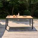 Mesa de jardín extensible rectangular (180/240 x 89 x 74 cm) en aluminio y madera de eucalipto FSC®