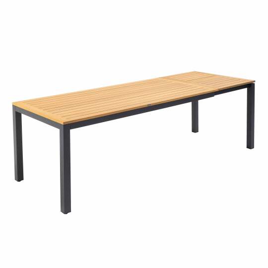 Mesa de jardín extensible de aluminio y madera de eucalipto FSC® 8 a 10 personas 180/240x89 cm | Oviala
