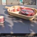 Mesa de jardín rectangular extensible con 8 sillas y 2 sillas con reposabrazos