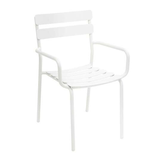 Silla de jardín de aluminio con reposabrazos | Oviala