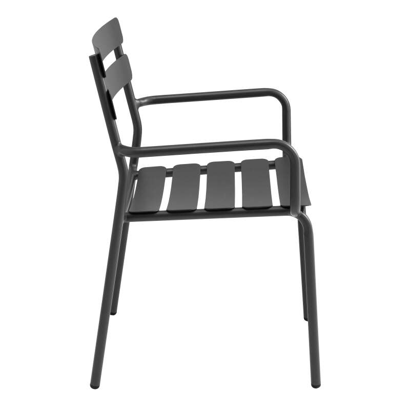 Silla de terraza con reposabrazos de aluminio