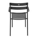 Silla de terraza con reposabrazos de aluminio