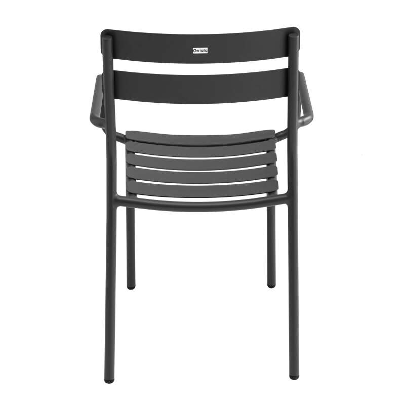 Silla de terraza con reposabrazos de aluminio