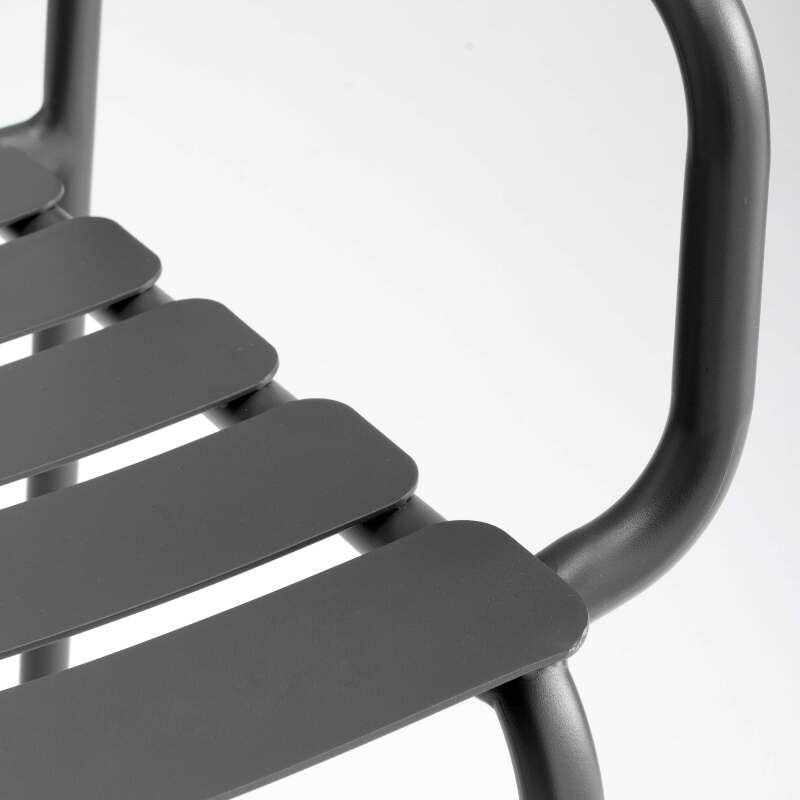 Silla de terraza con reposabrazos de aluminio