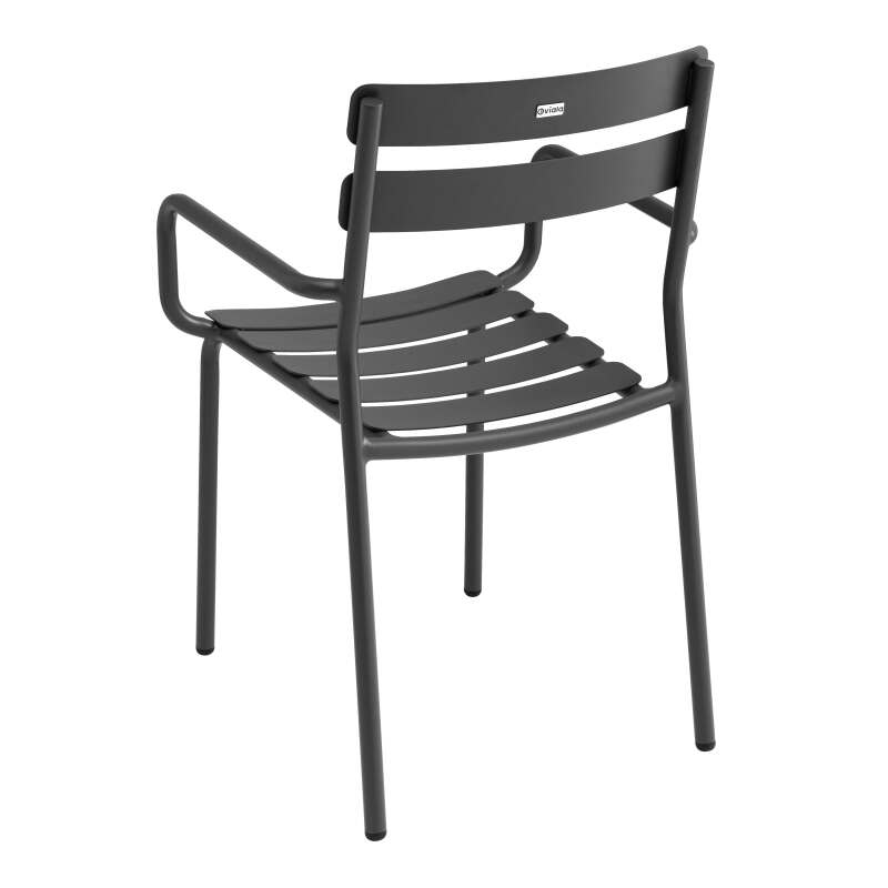 Silla de terraza con reposabrazos de aluminio