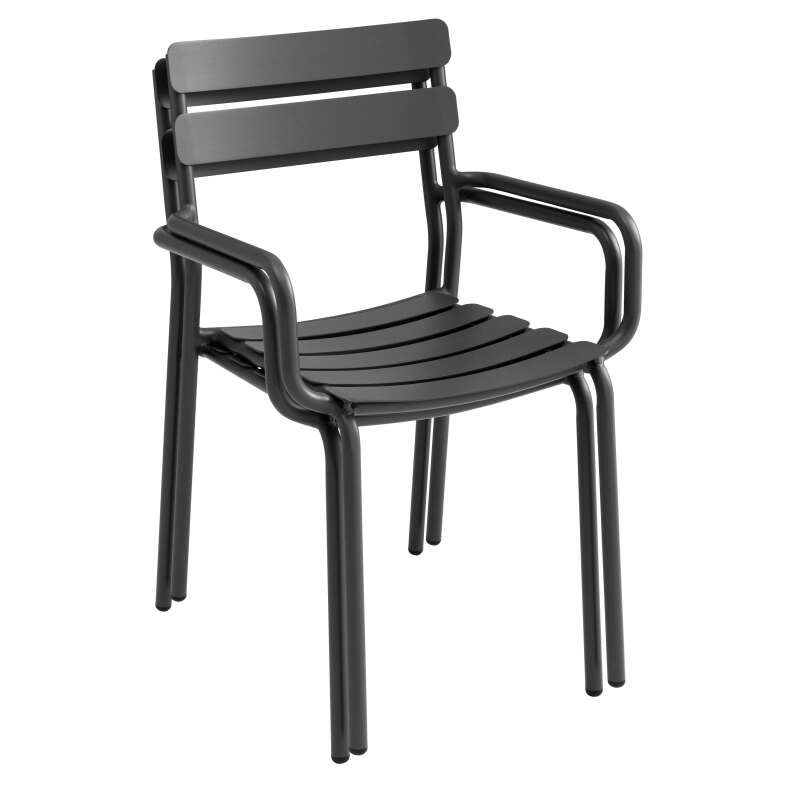 Silla de terraza con reposabrazos de aluminio