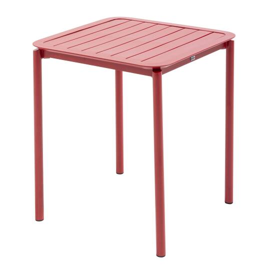 Mesa cuadrada apilable de aluminio para terraza 70 x 70 cm