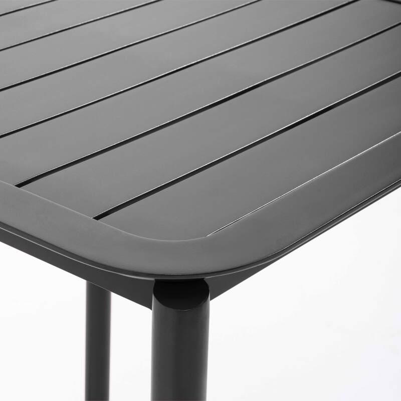 Mesa cuadrada apilable de aluminio para terraza 70 x 70 cm