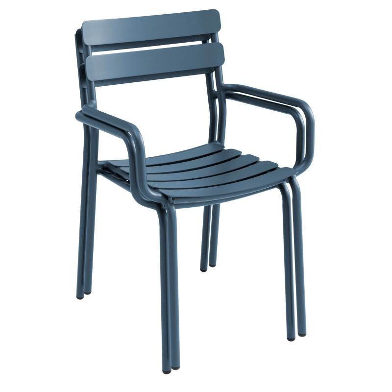Mesa de patio cuadrada de 70 x 70 cm y 2 sillas con reposabrazos de aluminio (5/7)