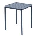 Mesa de patio cuadrada de 70 x 70 cm y 2 sillas con reposabrazos de aluminio