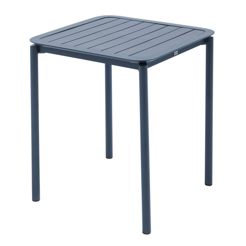 Mesa de patio cuadrada de 70 x 70 cm y 2 sillas con reposabrazos de aluminio (4/7)