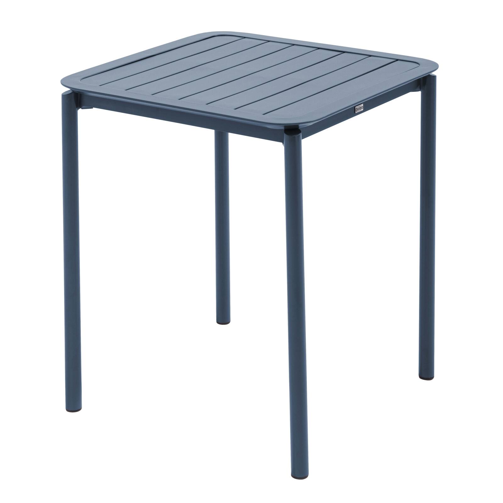 Mesa de patio cuadrada de 70 x 70 cm y 4 sillas con reposabrazos de aluminio