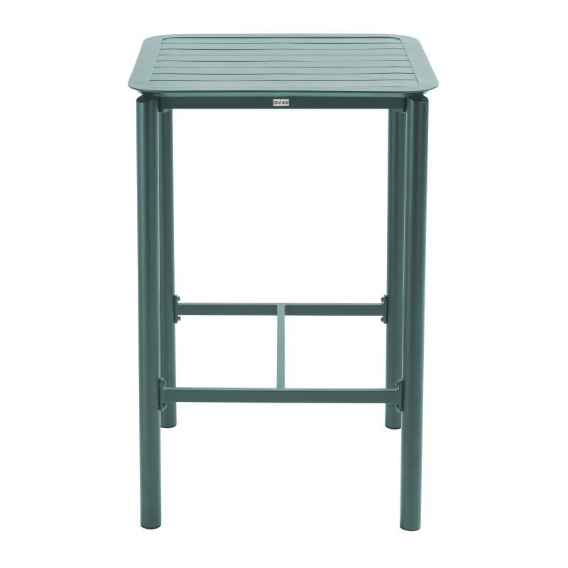 Mesa cuadrada de terraza y 2 sillas de aluminio (3/7)