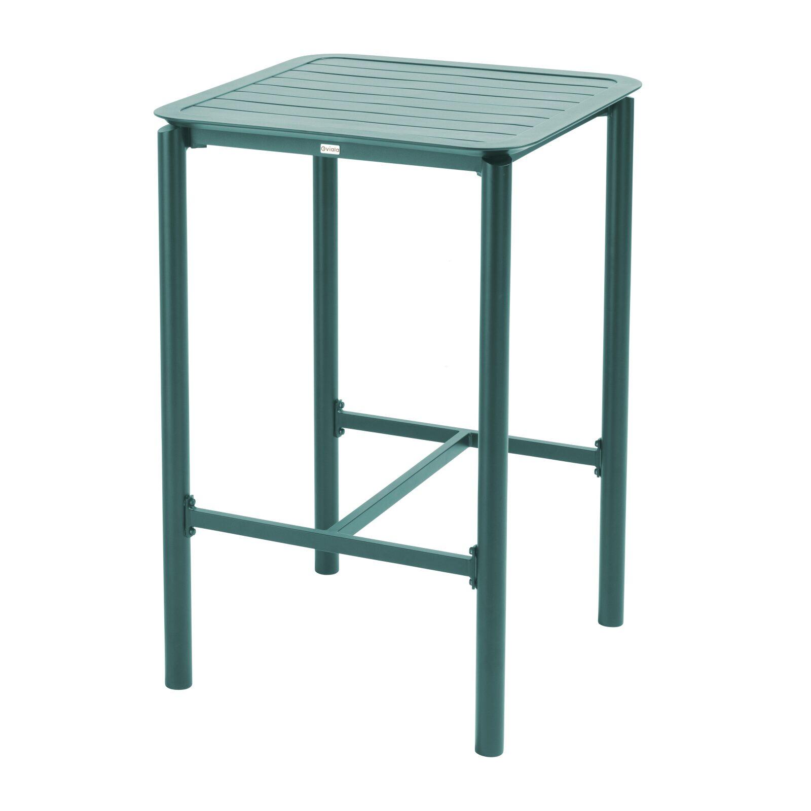 Mesa cuadrada de terraza y 2 sillas de aluminio