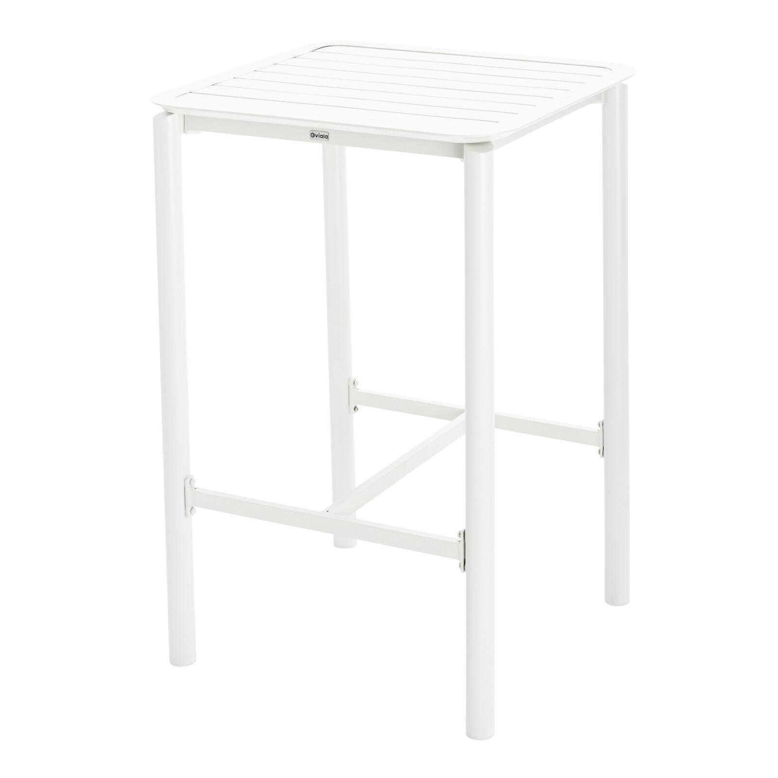 Mesa cuadrada de terraza y 2 sillas de aluminio