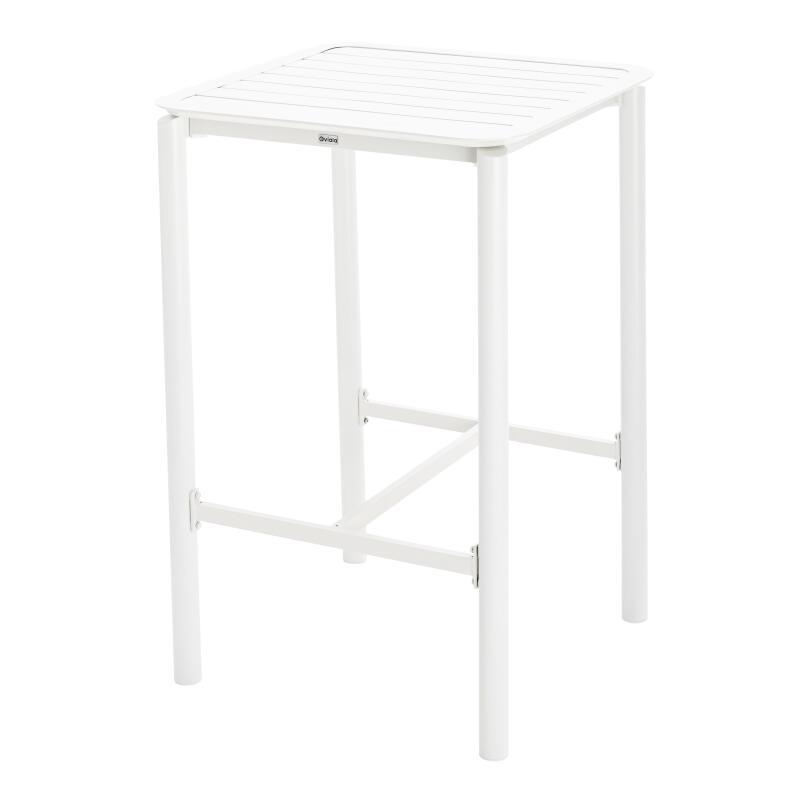 Mesa cuadrada de terraza y 2 sillas de aluminio