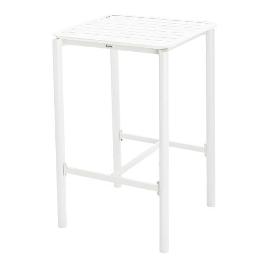 Mesa alta de jardín cuadrada de aluminio 4 personas 70x70 cm | Oviala