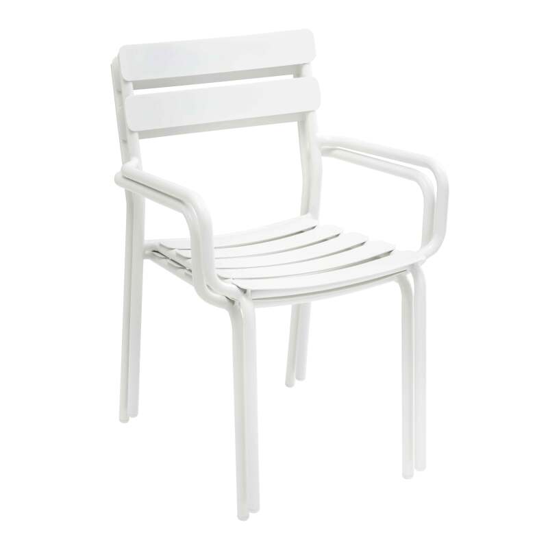 Mesa de terraza rectangular 185 x 92 cm y 8 sillas con reposabrazos de aluminio